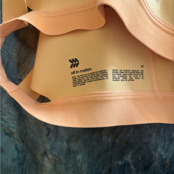 All in Motion Orange Sports Bra with Cross-Back Design - Picture 3 of 3